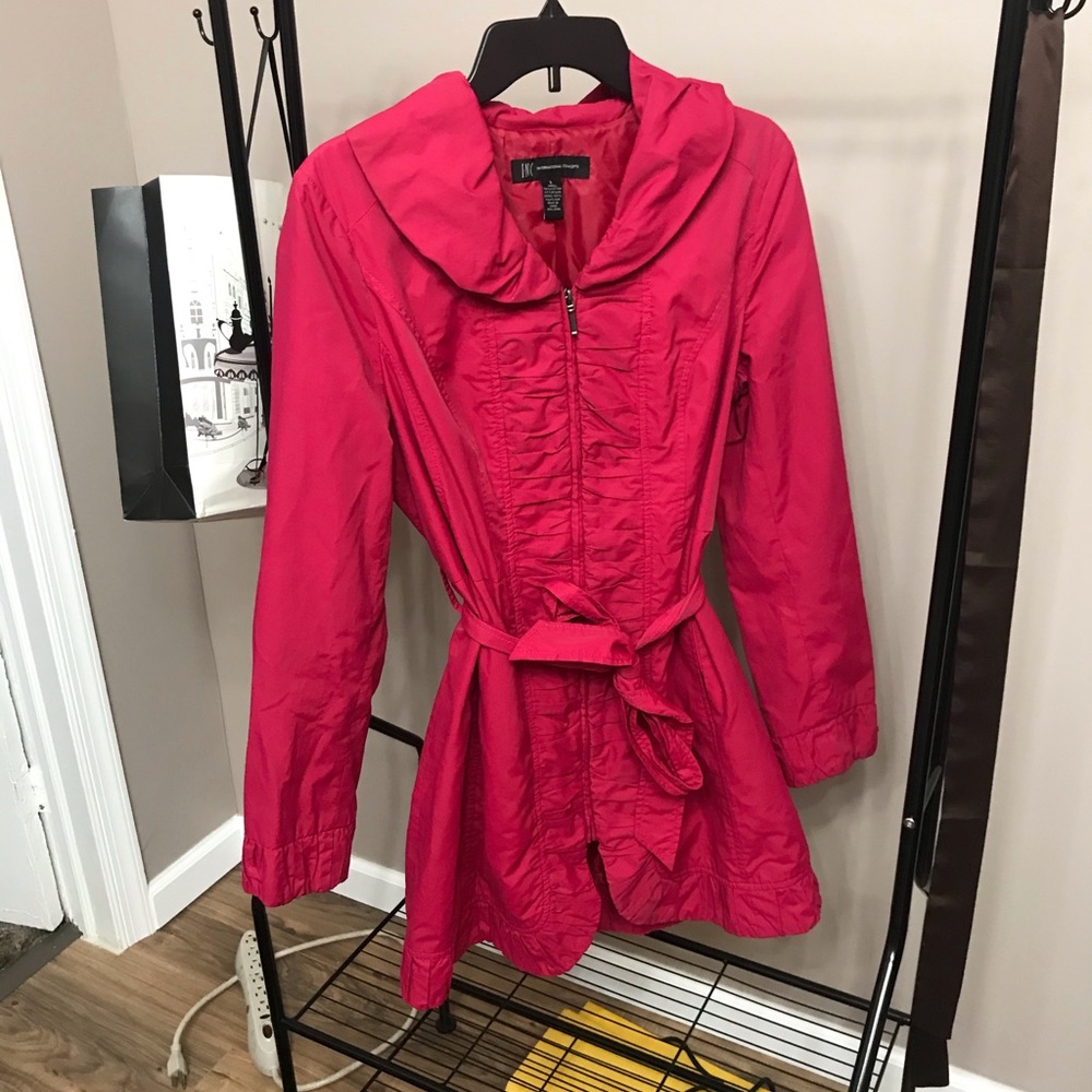 Hot Pink Pea Coat Jacket | INC | Large